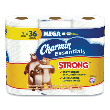Charmin Essentials Strong Bathroom Tissue, Septic Safe, 1-Ply, White, 4 ...